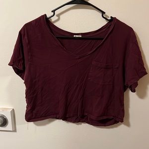 Garage XS maroon crop top